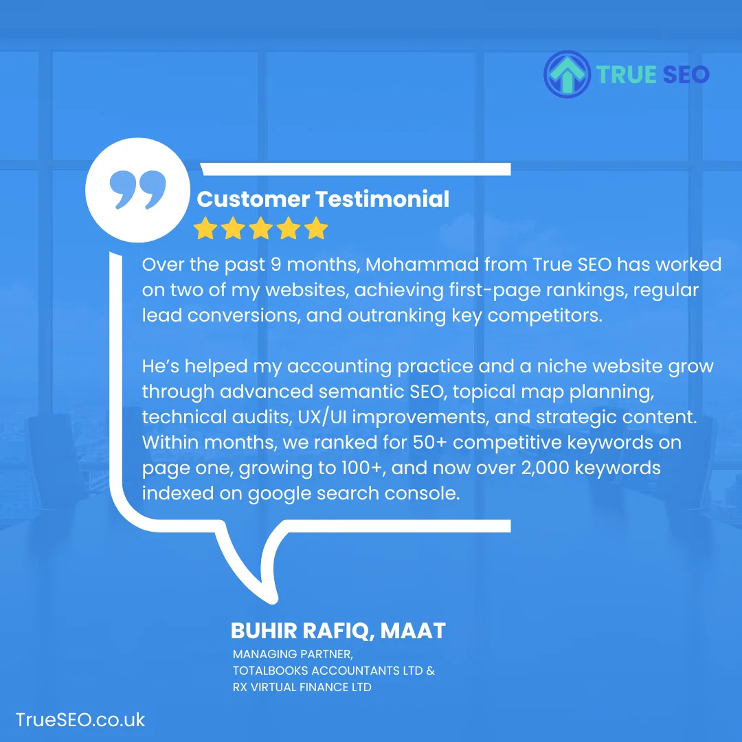 Client Testimonial for True SEO