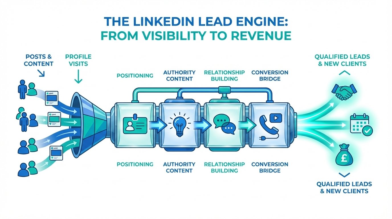 LinkedIn Marketing for Accountants: A Lead Generation Guide 1 LinkedIn marketing for accountants header showing a partner reviewing analytics and content on a laptop