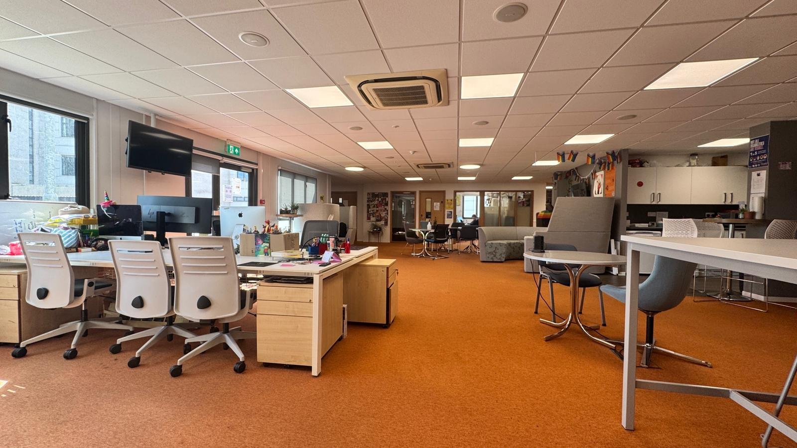 Team workspace inside the True SEO Cardiff office