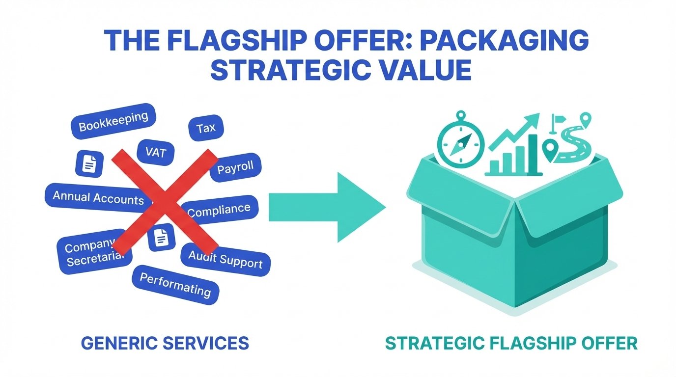 Marketing Strategy for Accountants: How to Build a B2B Growth System 3 Packaging an advisory service as a flagship offer for accountancy firm marketing