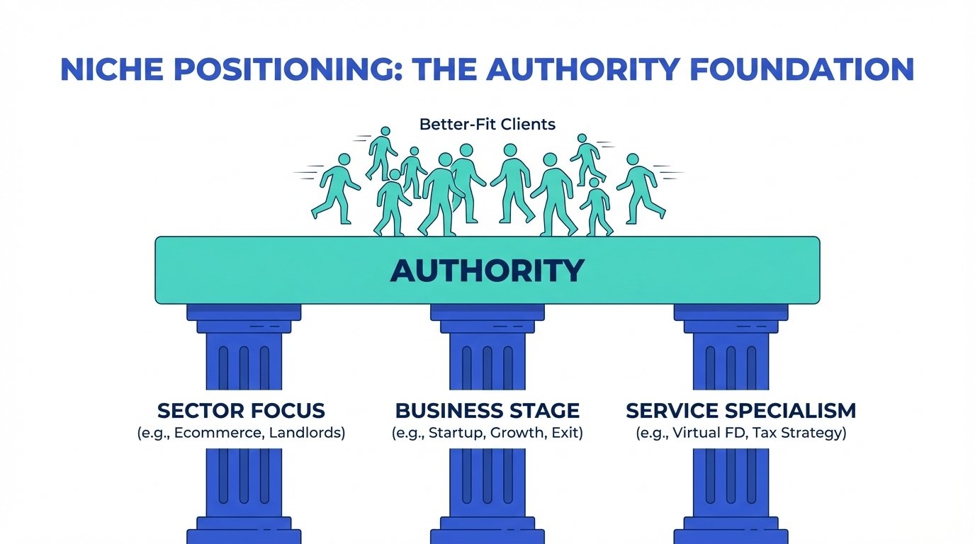 Marketing Strategy for Accountants: How to Build a B2B Growth System 2 Niche positioning builds authority faster than generic accountancy marketing