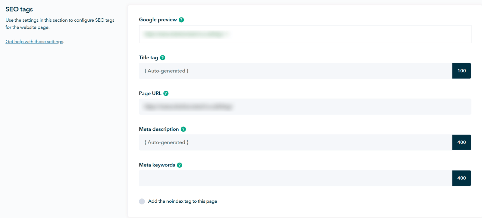 Shopwired SEO Expert Services to Grow Your Store 3 Shopwired SEO tags panel showing blank title, meta description and keyword fields