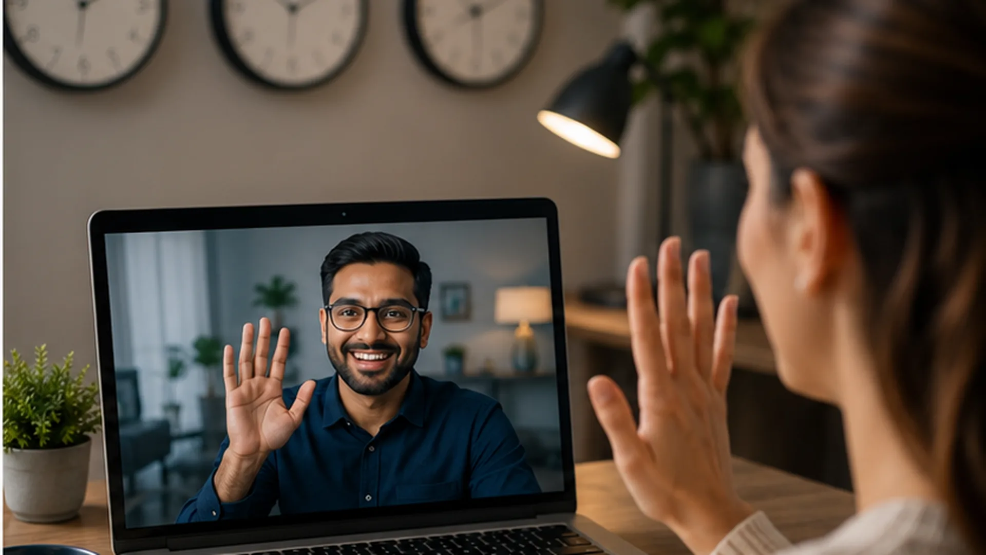 B2B SEO Agency & Consultant to Rank Your Website 32 International client joining a friendly video call with an SEO consultant, showing the fully digital onboarding process