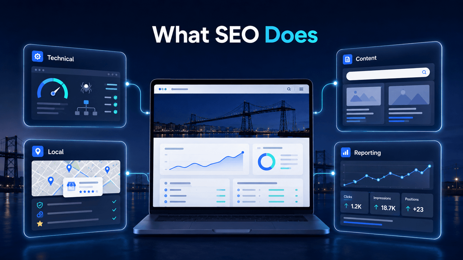 SEO Agency Newport | Local SEO for Newport Firms 2 Map with named service areas showing who provides SEO for businesses in Newport, covering city centre agencies, Cardiff consultancies and freelance consultants across the Gwent corridor