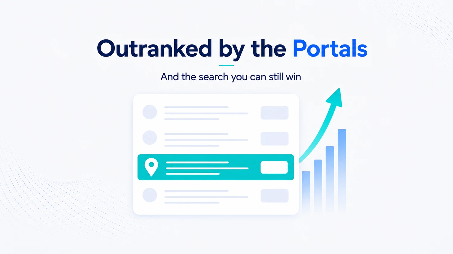 How to Use Keyword Intent to Drive Traffic: A Complete Guide 8 Search results with a highlighted local letting agent result among portal listings, beside a rising trend line