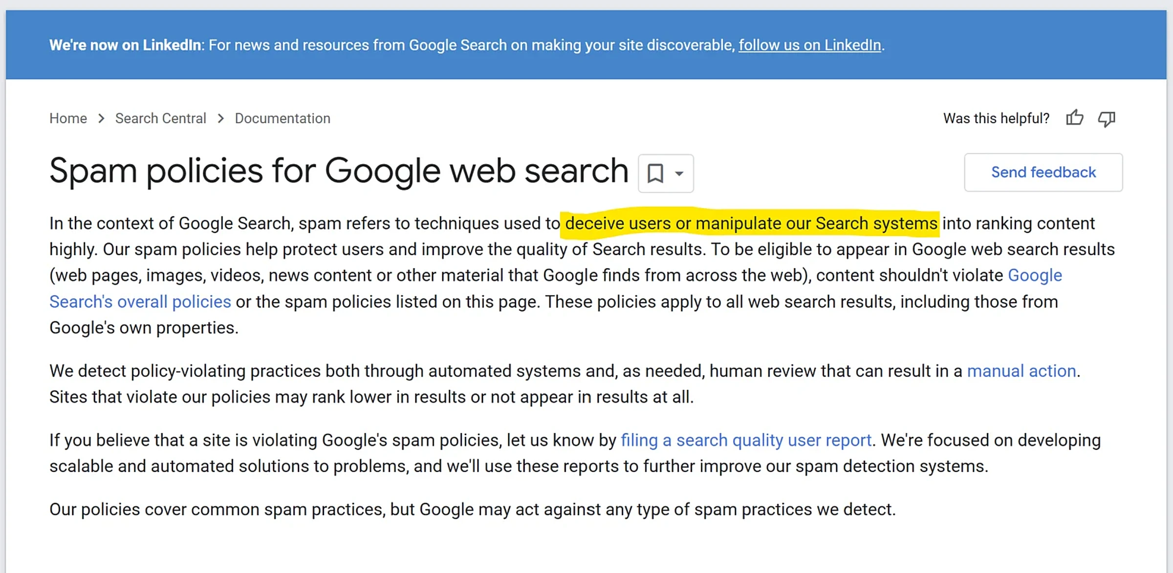 Google SPAM policy on AI content creation