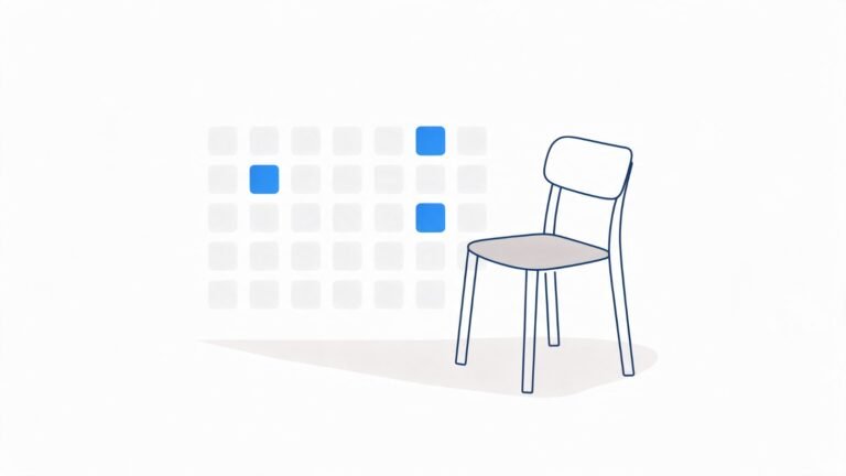 Fractional Marketing for an Accountancy Practice, and What You Actually Get 4 A month calendar with three days filled in beside a single empty chair, representing a senior marketing role bought a few days a month rather than full time