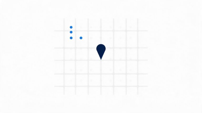 Local SEO for Accountants, and Why a Directory Keeps Outranking Your Practice 3 A street map grid with one location pin and sample points clustered in a single corner, showing how a practice can rank well in one part of a catchment and be absent from the rest