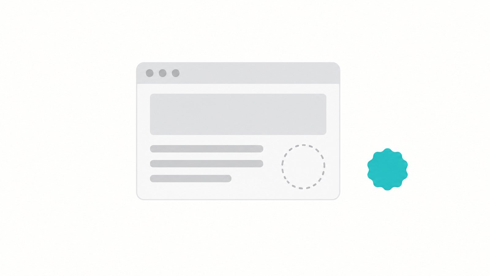 What 494 Accountancy Websites Told Us About Why SEO Keeps Failing Your Practice 2 A website card with an empty dashed outline where a credential seal should sit, representing a regulatory statement that never reached the page
