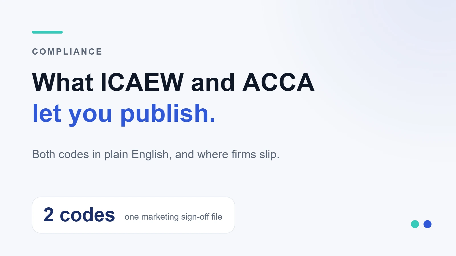 Best SEO Keywords for Local UK Accountancy Firms 7 What ICAEW and ACCA let you publish. — Both codes in plain English, and where firms slip.